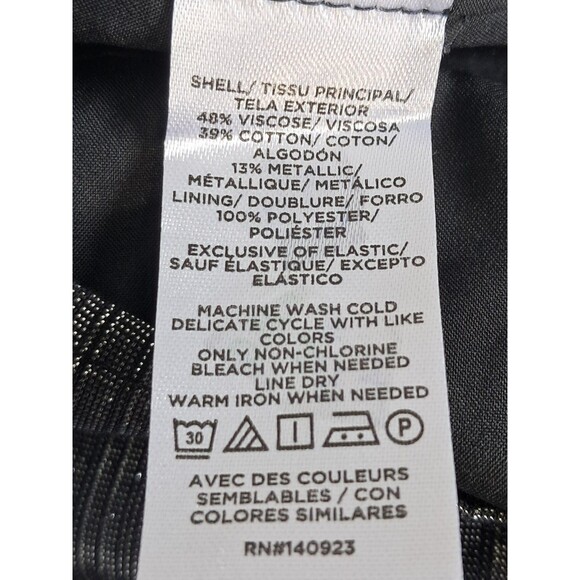 LOFT Women’s Silver Metallic Shimmer Smocked Flounce Dress Size Med - Picture 11 of 11